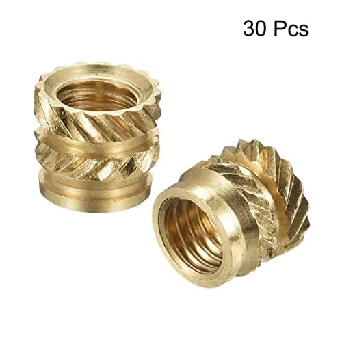 uxcell M5 x 6mm L x 7mm OD Brass Knurled Insert Nuts (30 Pcs) | Thread Size M5 x 0.8mm thumbnail 3