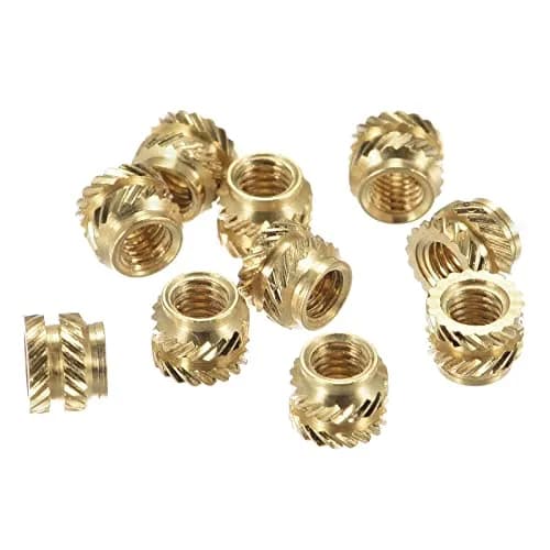 uxcell M3 x 4mm L x 5mm OD Brass Knurled Insert Nuts (60 Pcs) | Heat Set Embedment Nuts for 3D Printing thumbnail 1