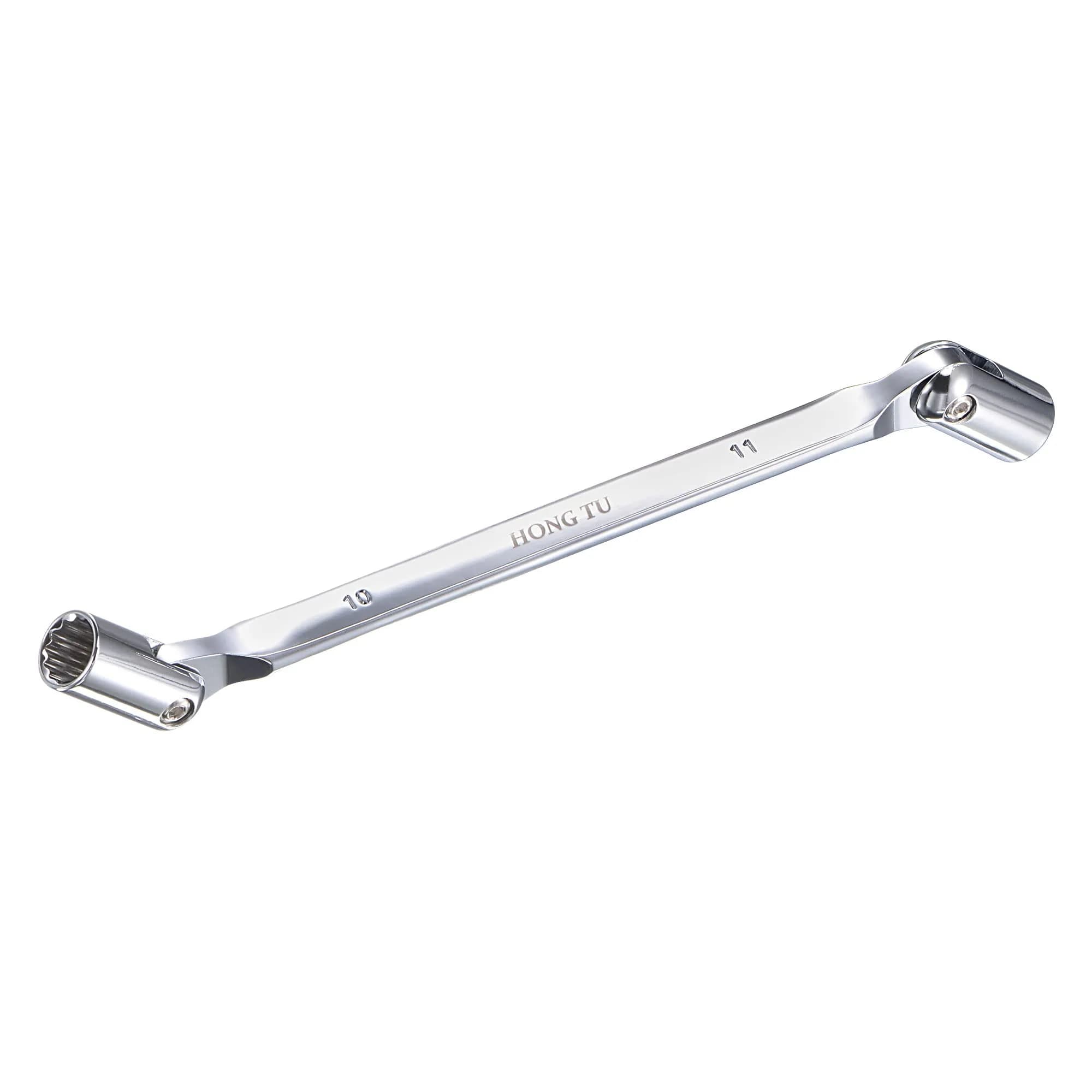 uxcell 16mm x 17mm Flexible Head Socket Wrench | 180 Degree Rotation for Mechanical Repair — 10mm x 11mm