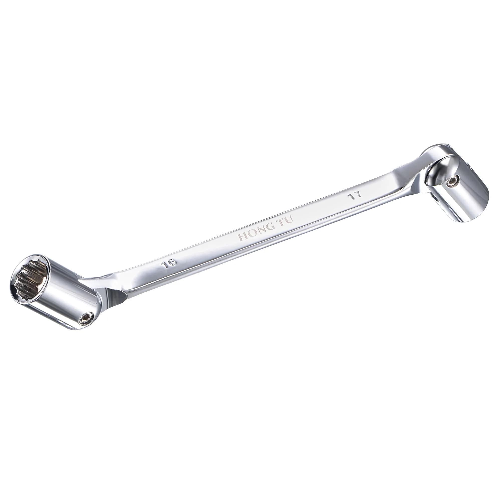 uxcell 16mm x 17mm Flexible Head Socket Wrench | 180 Degree Rotation for Mechanical Repair