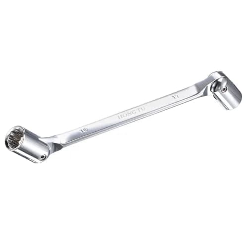 uxcell 16mm x 17mm Flexible Head Socket Wrench | 180 Degree Rotation for Mechanical Repair thumbnail 1