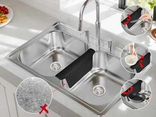 VELOVYO Silicone Sink Divider Protector Mat with Suction Cups | 32.5 cm (12.8") x 28 cm (11") thumbnail 2