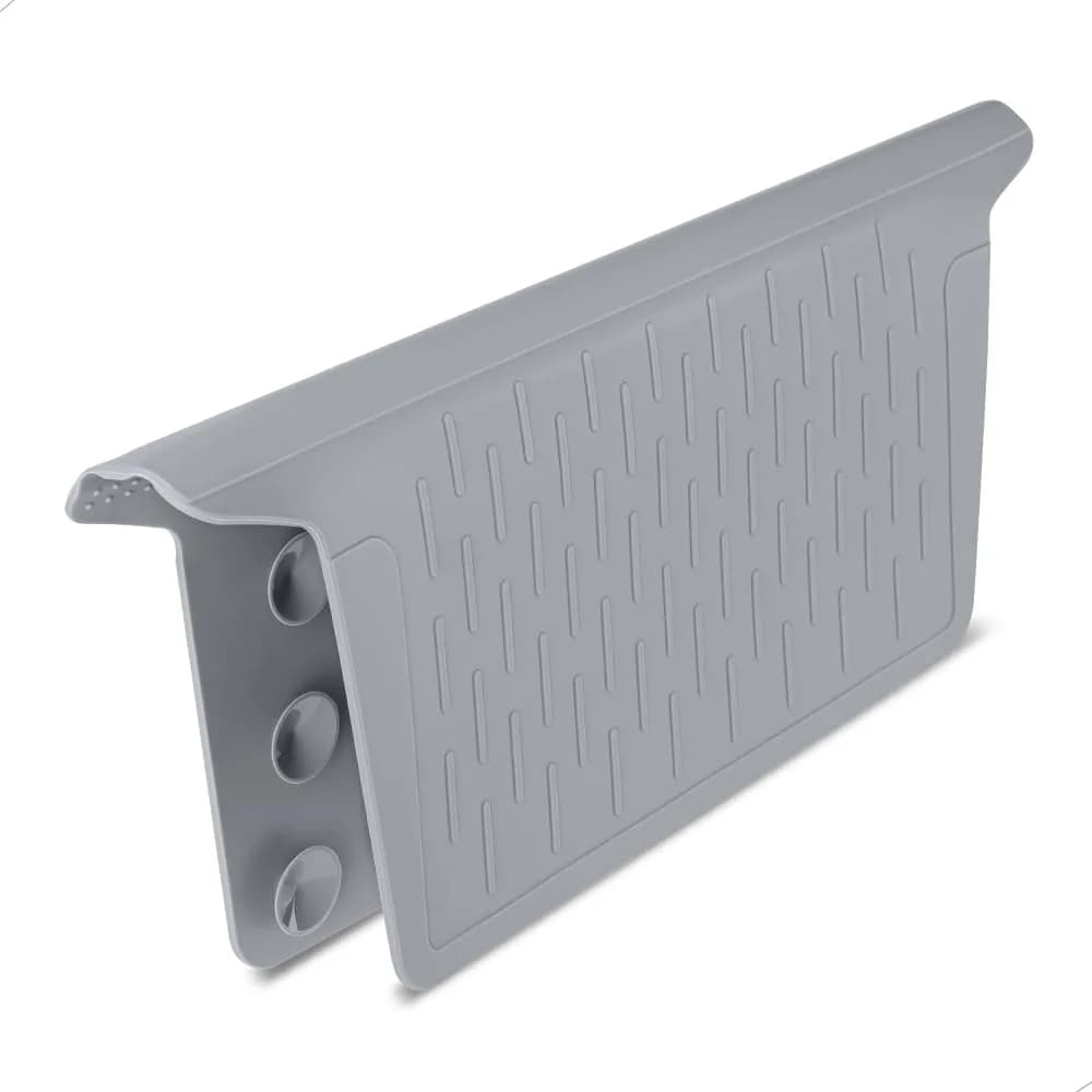 VELOVYO Silicone Sink Saddle Divider Protector Mat for Kitchen Sinks, Grey (32.5cm x 28cm x 0.5cm) - main product image