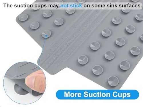 VELOVYO Silicone Sink Saddle Divider Protector Mat for Kitchen Sinks, Grey (32.5cm x 28cm x 0.5cm) thumbnail 4