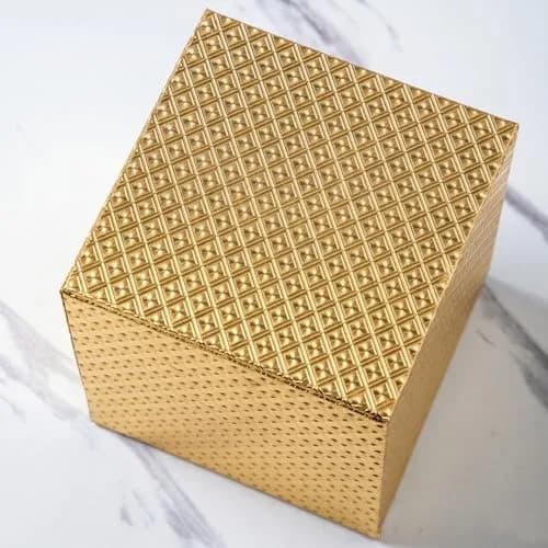 SUNYUROU Gold Square Tissue Box Cover for Bathrooms & Desks | 14cm x 13.1cm x 14.3cm thumbnail 5