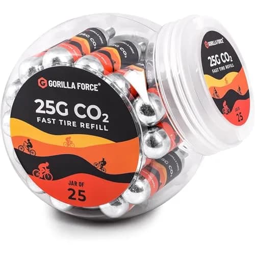 Gorilla Force 25g CO2 Cartridges for Bikes - 25 Pack | Fast Flat Repair thumbnail 1