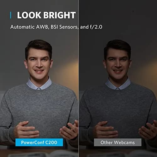 Anker PowerConf C200 2K Webcam for PC/Laptop/Mac, Low-Light Correction | Ultra-Clear Video & AI Noise Cancellation thumbnail 5