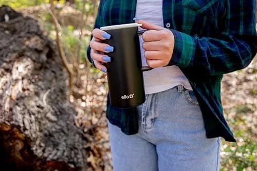 Ello Campy 18oz Insulated Stainless Steel Travel Mug with Handle, Black | Leakproof, Keeps Hot 5h & Cold 20h thumbnail 7