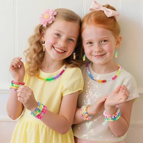 Simetufy 1200 pcs Pony Beads 6x9mm Glitter Clear Plastic Beads Transparent | DIY Craft Supplies for Kids & Adults thumbnail 6