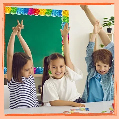 ERKE Confetti Scalloped Bulletin Board Borders 60 ft (18.3 m) | Rainbow Colors for Classrooms & Offices thumbnail 4