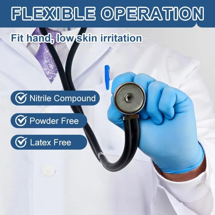 Infimor Nitrile Exam Gloves 3mil Blue X-Large (Pack of 100) | Latex Free, Powder Free, Food Safe thumbnail 10