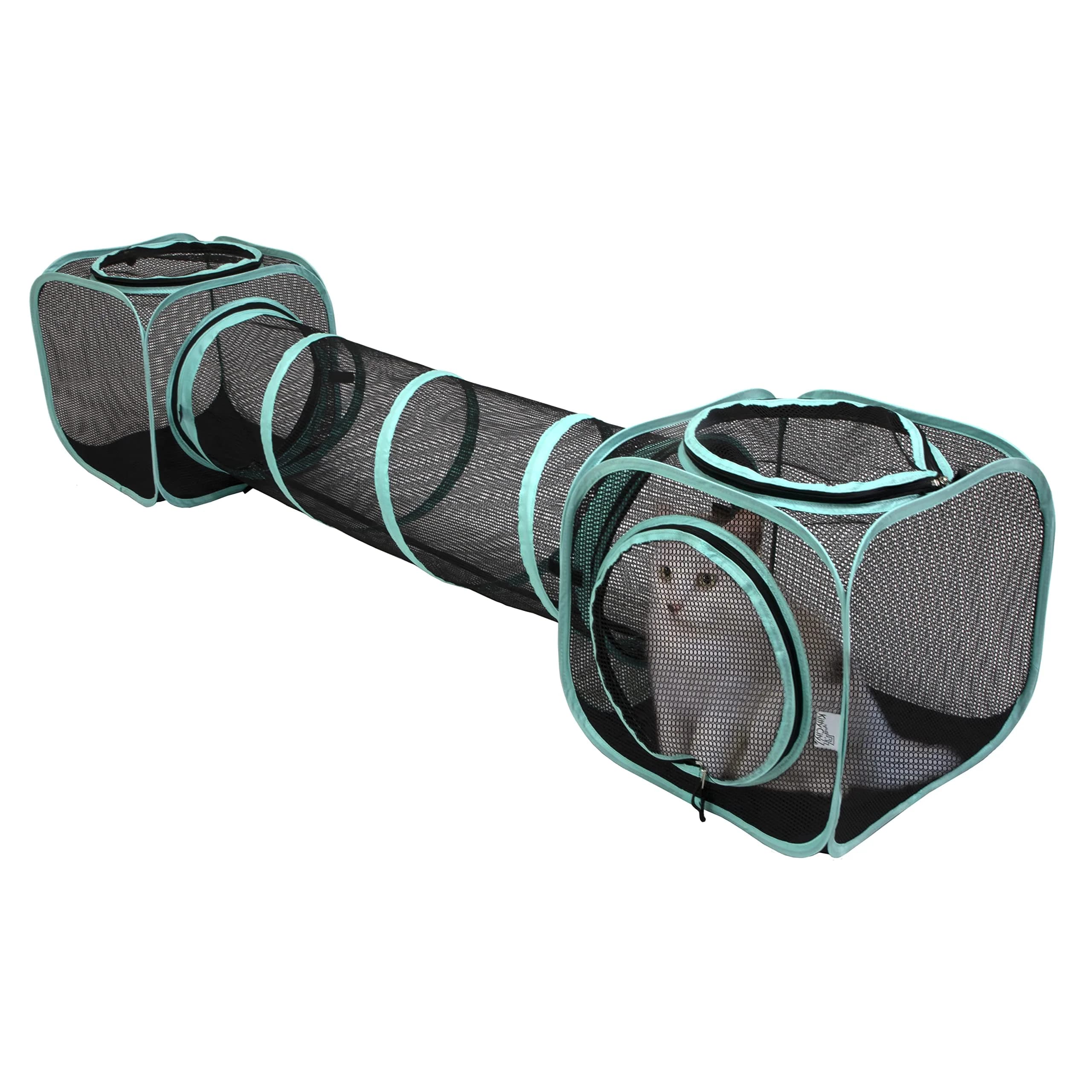 Kitty City Outdoor Catio Kit Large | Spacious Mesh Cat Playpen with Expandable Design — 2-Way Tunnel/Tent Combo