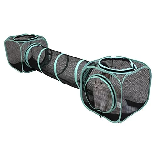 Kitty City Outdoor Catio Furniture and Play Kits for Cats, Two Way Tunnel | Durable Mesh Cat Play Set for Outdoors & Indoors thumbnail 1