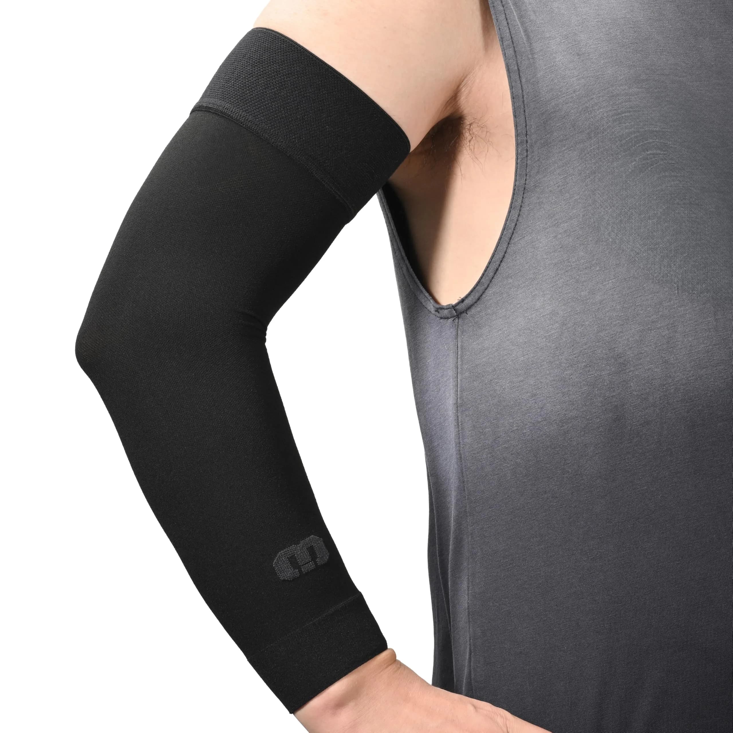 MGANG Medical Compression Arm Sleeve 15-20 mmHg, Lymphedema & Post-Surgery Support | German-Engineered 80% Nylon, 20% Spandex — 15-20 mmHg