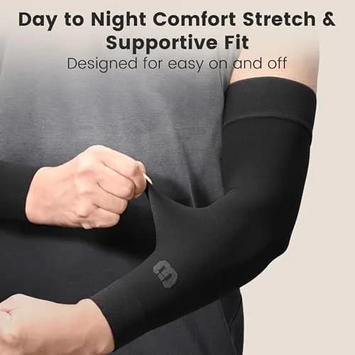 MGANG Medical Compression Arm Sleeve 15-20 mmHg, Lymphedema & Post-Surgery | Graduated Compression for Circulation & Swelling thumbnail 5