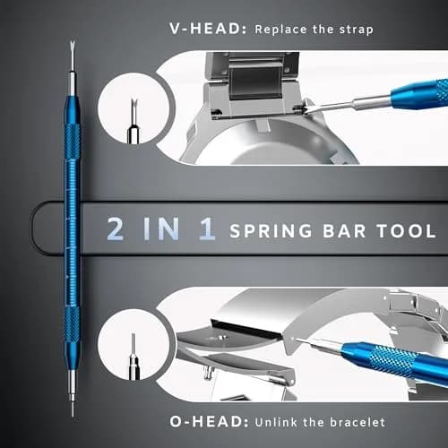 Jorest Watch Repair Kit for Battery Replacement & Link Removal, Resizing & Opener, 15-55mm Case Opener, 5-in-1 Screwdriver Set (Blue/Silver/Yellow/Gold/Black) thumbnail 7