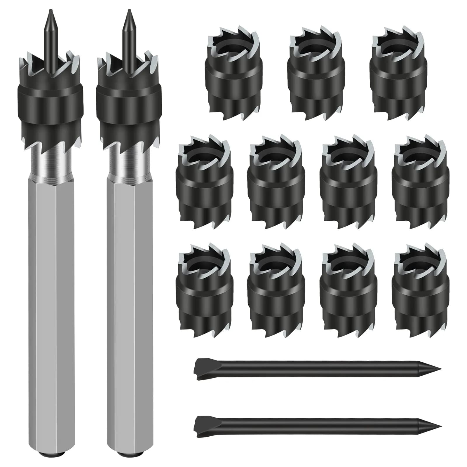 EEEKit 15-Piece Rotary Spot Weld Cutter Set with 3/8" Double-Sided Blades | HSS Drill Attachment for Sheet Metal - main product image