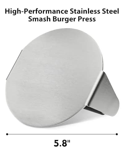 FANGSUN Stainless Steel Burger Press 5.8 Inch | Flat & Heat-Resistant for BBQ & Home Kitchen thumbnail 5