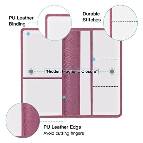 Valardoh Premium Car Registration and Insurance Card Holder Purple | 24.1 cm x 13 cm x 1 cm thumbnail 2