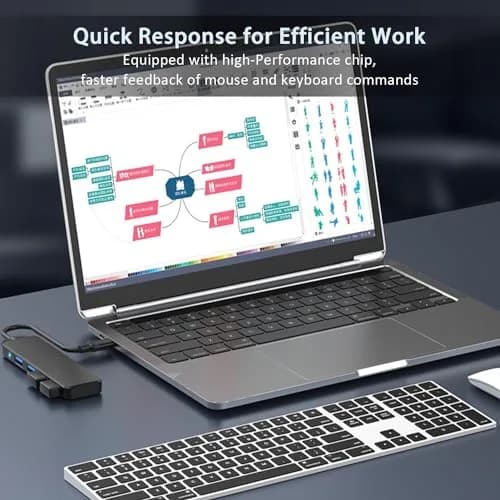 vienon USB Hub 4 Port 3.0 (10.16 cm / 3.94 in) | Expands 1 USB-A to 4 USB-A Ports thumbnail 4
