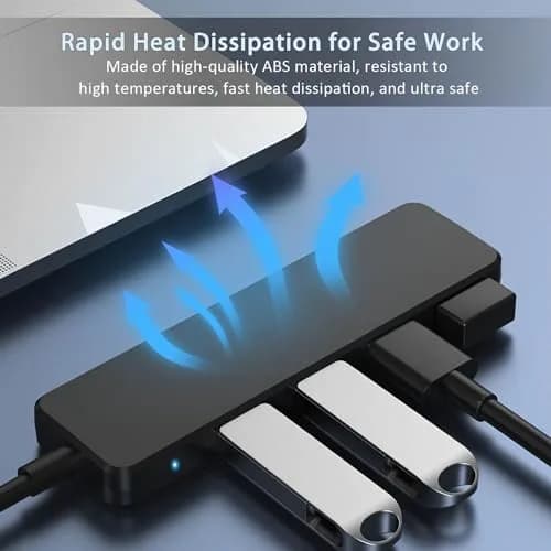 vienon USB Hub 4 Port 3.0 (10.16 cm / 3.94 in) | Expands 1 USB-A to 4 USB-A Ports thumbnail 7