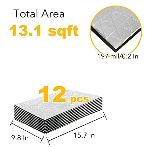 KOIKEY Sound Deadening Mat 10mm (394 Mil) 13.1 sqft | Reduces Road Noise & Vibration thumbnail 5