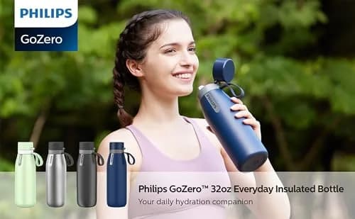 PHILIPS Filtered Water Bottle Stainless Steel Travel Keeps Cold 32oz | Double-Wall Insulation & Filtered Water thumbnail 8