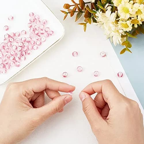 PH PandaHall 70pcs 8mm Rose Lampwork Glass Beads | Handmade Floral Beads with 2mm Hole thumbnail 5