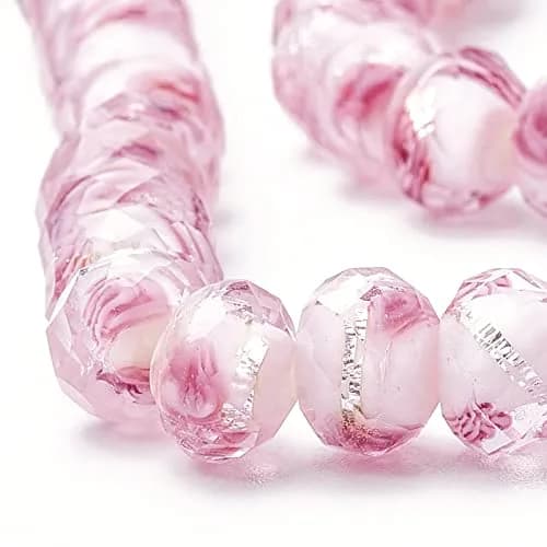 PH PandaHall 70pcs 8mm Rose Lampwork Glass Beads | Handmade Floral Beads with 2mm Hole thumbnail 3
