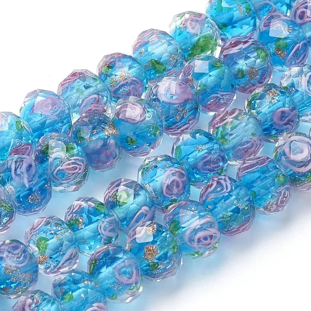 PH PandaHall Gold Sand Lampwork Beads 12mm (0.47in) | Handmade Glass Beads for Jewelry Making