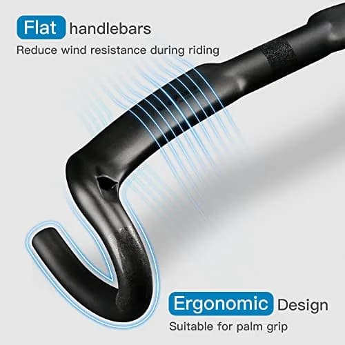 Alfa Pasca 31.8 x 420mm Black UD Matte Carbon Fiber Aero Road Bike Handlebars thumbnail 3