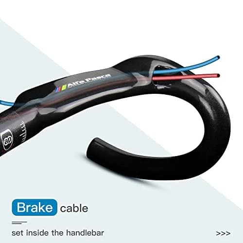 Alfa Pasca 31.8 x 420mm Black UD Glossy Carbon Fiber Aero Road Bike Handlebars thumbnail 4