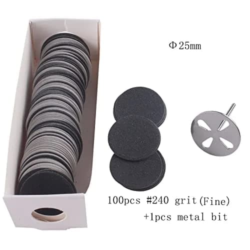 MZCMSL Nail Drill Bits & Sanding Discs 100pcs #240 Grit for Pedicure & Callus Removal thumbnail 2