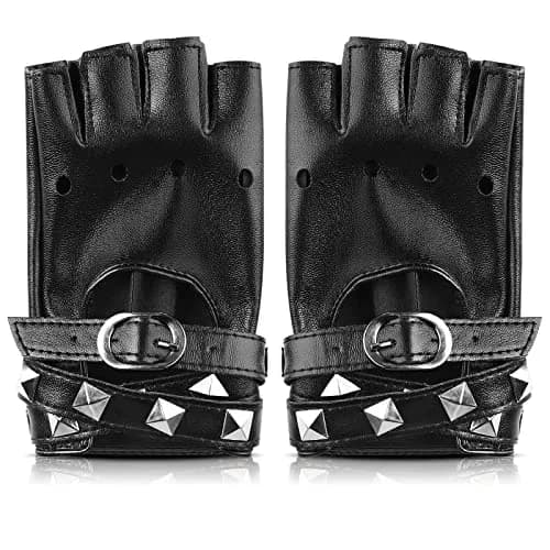 Accmor Leather Punk Gloves Fingerless Gloves for Women 18cm | Fashion & Durability thumbnail 2