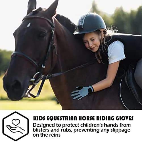 Thapower Kids Horse Riding Gloves Children Mesh Equestrian Gloves | Breathable Summer-Weight Mesh & Reinforced Grip (enabling safe riding in warm weather, suitable for ages 10-12) thumbnail 2
