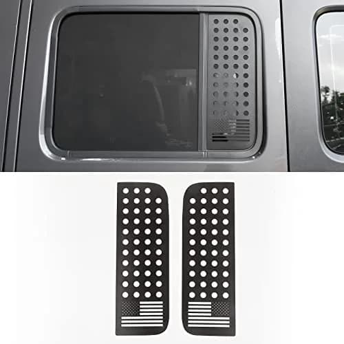 Hoolcar Black American Flag Sticker Decal Aluminum Alloy for Jeep Wrangler JL & Gladiator | Patriotic Modern thumbnail 1