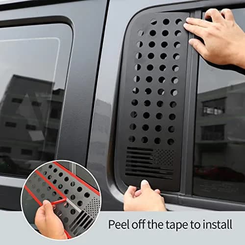 Hoolcar Black American Flag Sticker Decal Aluminum Alloy for Jeep Wrangler JL & Gladiator | Patriotic Modern thumbnail 5