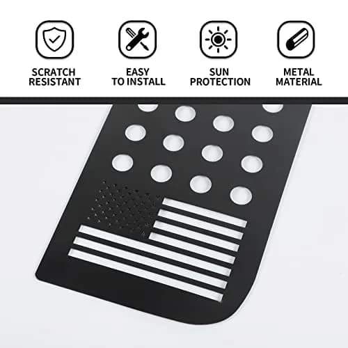 Hoolcar Black American Flag Sticker Decal Aluminum Alloy for Jeep Wrangler JL & Gladiator | Patriotic Modern thumbnail 3