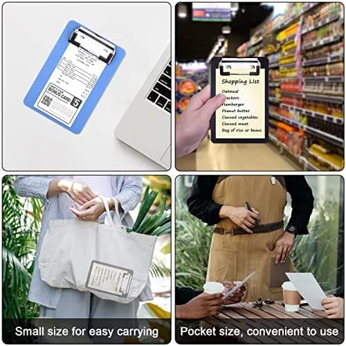 Wisdompro Black 2 Pack Mini Clipboards 10cm (4") x 15cm (6") | Lightweight Polypropylene & Stainless Steel Clip thumbnail 7