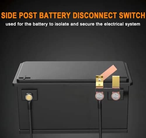 COZYEHOO Side Post Knife Blade Master Switch 12V 24V | Heavy Duty Brass Battery Disconnect thumbnail 3