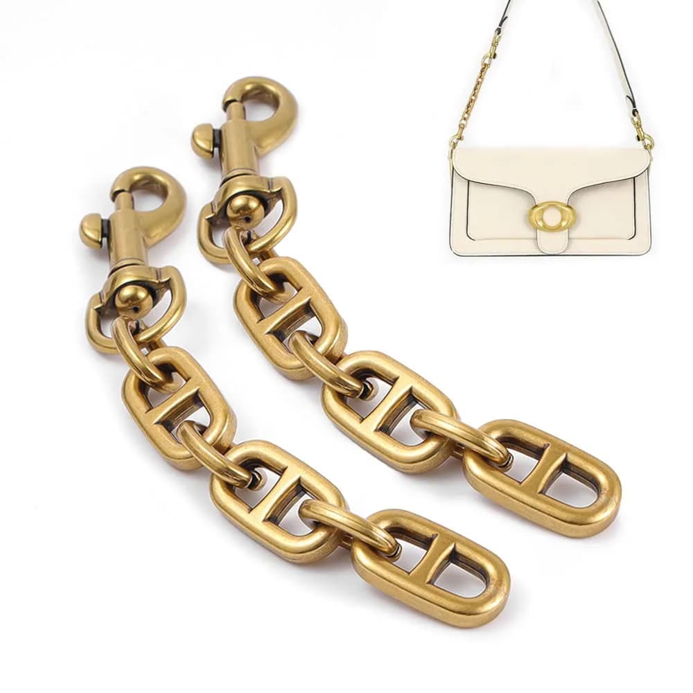 COICOIC Antique Gold 2 Pcs Purse Strap Extender Chain 12cm (4.7") | Adds Length & Style