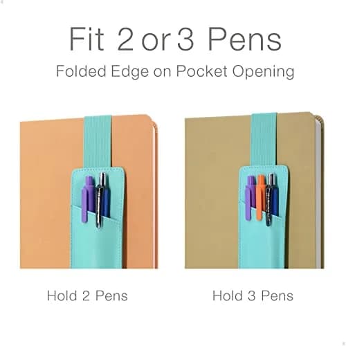 diodrio Adjustable Elastic Band Pen Holder Mint | Fits 8"-11" Notebooks, PU Leather, Detachable thumbnail 6
