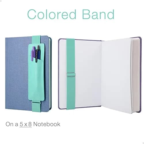 diodrio Adjustable Elastic Band Pen Holder Mint | Fits 8"-11" Notebooks, PU Leather, Detachable thumbnail 3