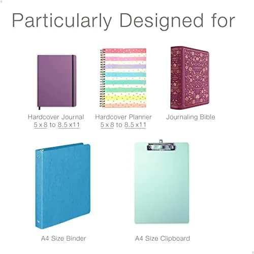 diodrio Adjustable Elastic Band Pen Holder, Pencil Holder, Pen Sleeve Pouch for Hardcover Journals, Notebooks, Planners, Binders, Fit Notebooks from 8" to 11” in Height, PU Leather, Detachable, Rose Gold | Rose Gold thumbnail 5