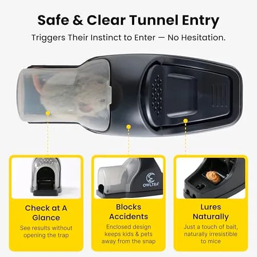 OWLTRA Tunnel Snap Mouse Trap 2PCS | Safe, Humane & Reusable Indoor/Outdoor thumbnail 7