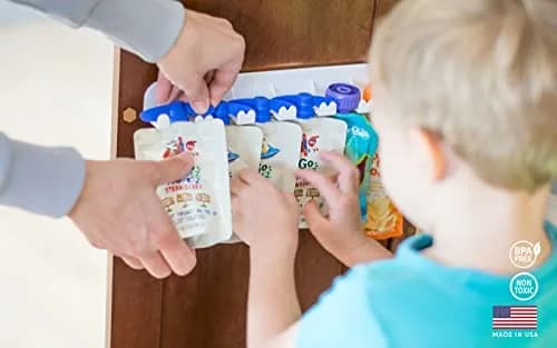 Storage Theory Food Pouch Organizer Set - Hanger Style Peel-and-Stick Holder for Baby Food, Applesauce, Yogurt Pouches, 6 Pack thumbnail 6