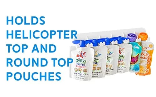 Storage Theory Food Pouch Organizer Set - Hanger Style Peel-and-Stick Holder for Baby Food, Applesauce, Yogurt Pouches, 6 Pack thumbnail 3