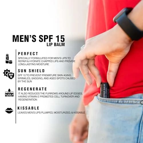 Gentlehomme Lip Repair Balm SPF 15 | Hydrates & Repairs Dry, Cracked Lips - Vegan, Clear Balm, 1 Pack thumbnail 7