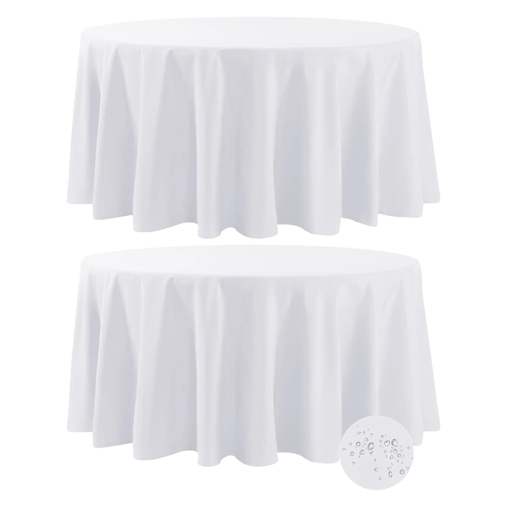 Fokitut Waterproof Rectangle Tablecloth 60x102 Inch | Stain & Wrinkle Resistant Polyester — White