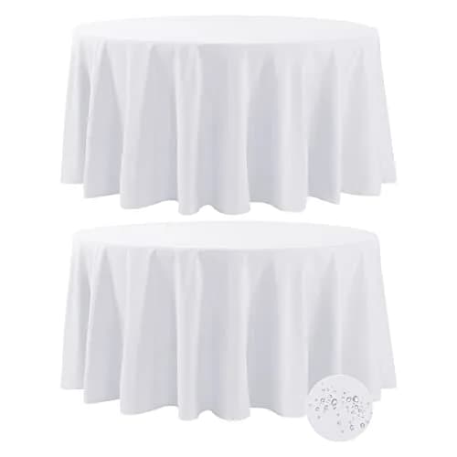 Fokitut 2 Pack Waterproof Round Tablecloth 108 Inch | Stain & Wrinkle Resistant Polyester thumbnail 1